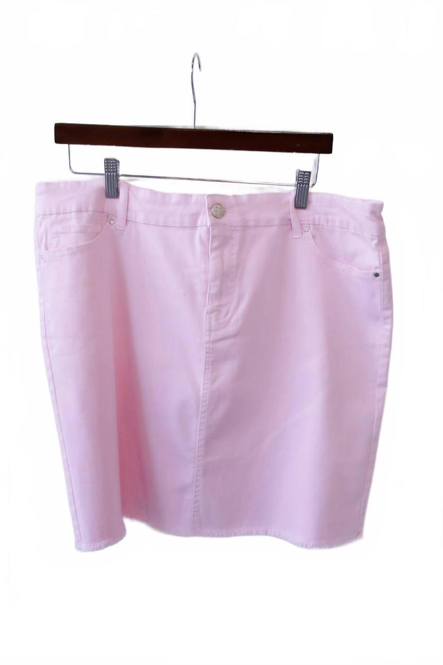 NEW RENUAR women's frayed skirt in petunia